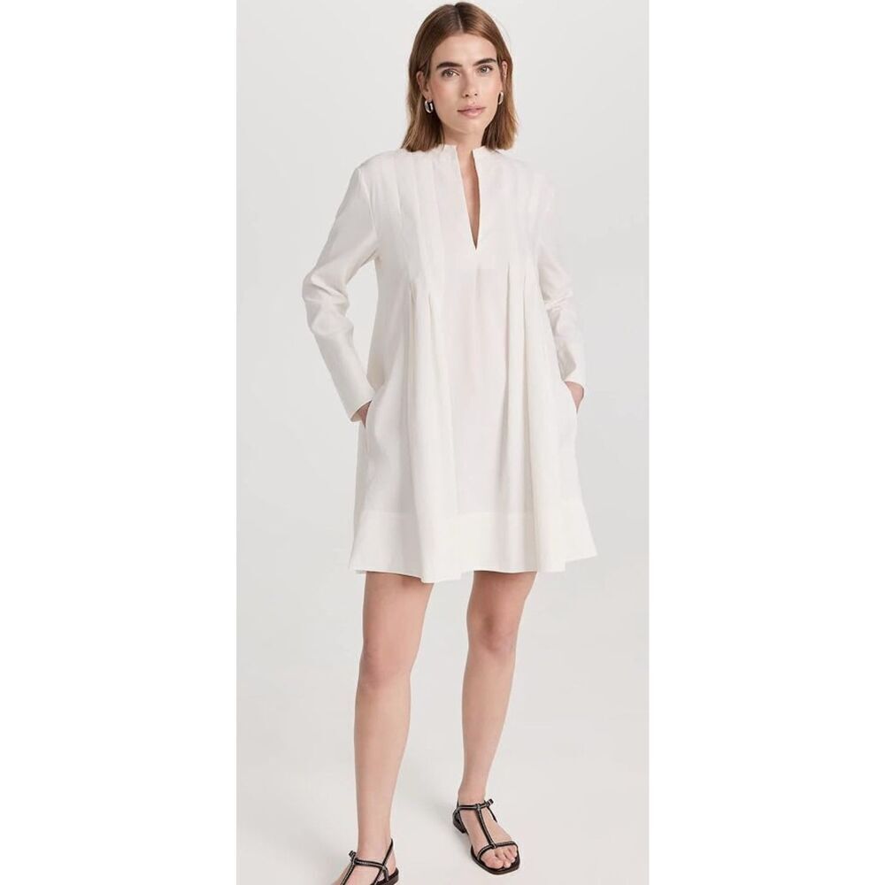 Vince Women's Trapeze Pleats Long Sleeve Dress - 2